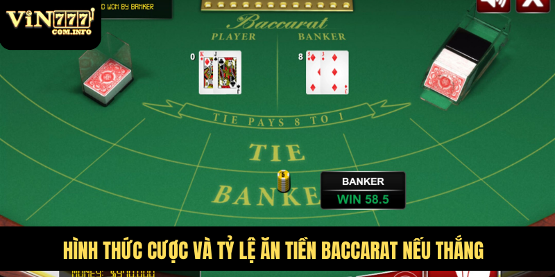 Hướng Dẫn Chơi Baccarat Từ A Đến Z Trong 1 Phút Cho Newbie 3 Hình thức cược và tỷ lệ ăn tiền baccarat nếu thắng
