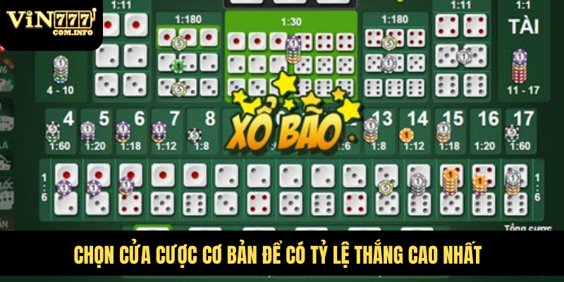 Hướng Dẫn Chơi Tài Xỉu Online VIN777 Và Chiến Lược Thắng 4 Chọn cửa cược cơ bản để có tỷ lệ thắng cao nhất